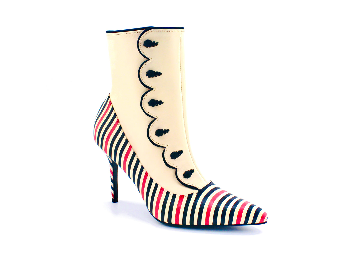 Striped Button Boot