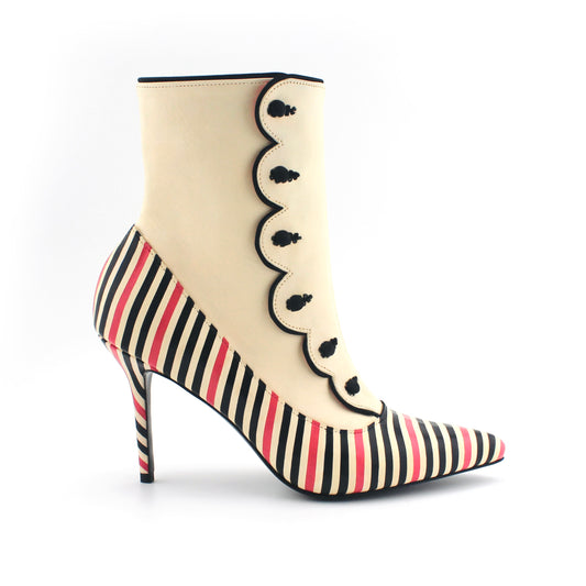 Striped Button Boot