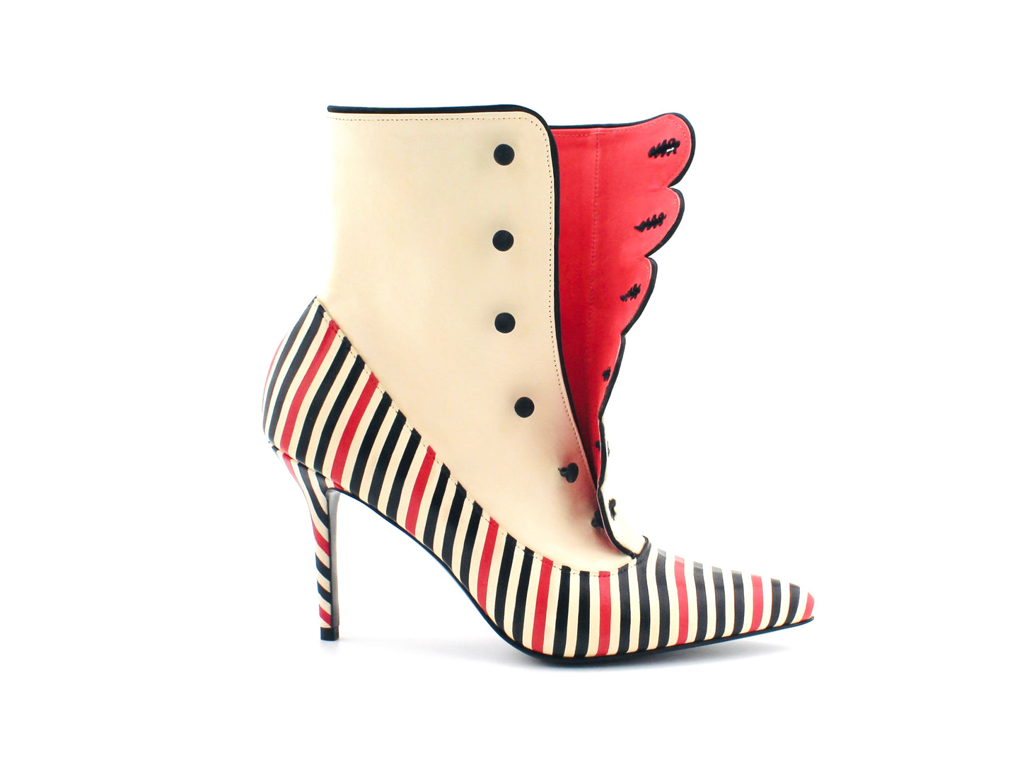 Striped Button Boot