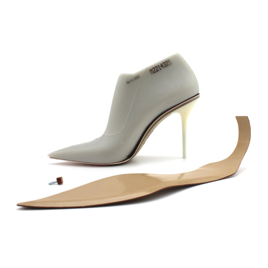 Pair of Lasts [used] with Shanked Insoles, Matching Heels & Leather Soles